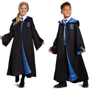HARRY POTTER PRESTIGE UNISEX EMBROIDERED RAVENCLAW HODDED ROBE KIDS COSTUME NWT